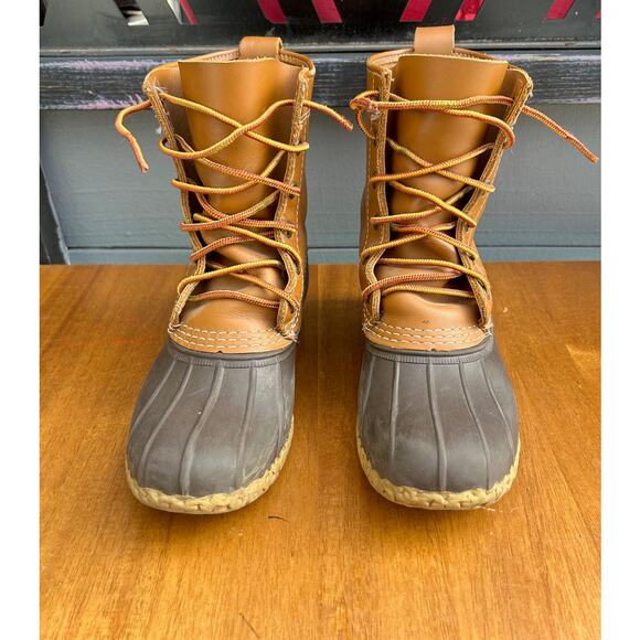 LL Bean Vintage Duck Boots Made in Maine Leather Upper Youth Mens 4H Women’s 6 - Picture 5 of 7